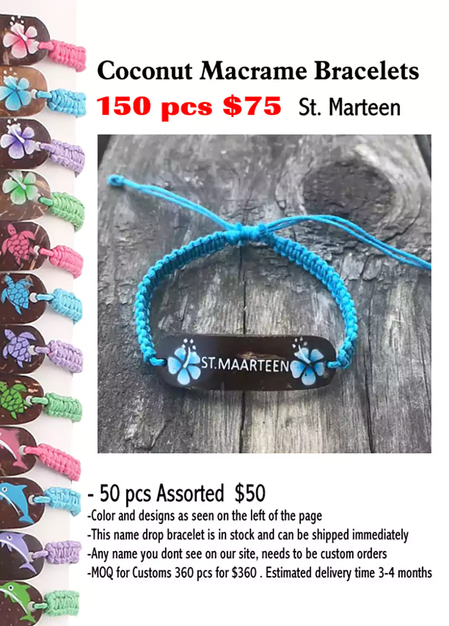 Coconut Macrame Bracelets -St Marteen